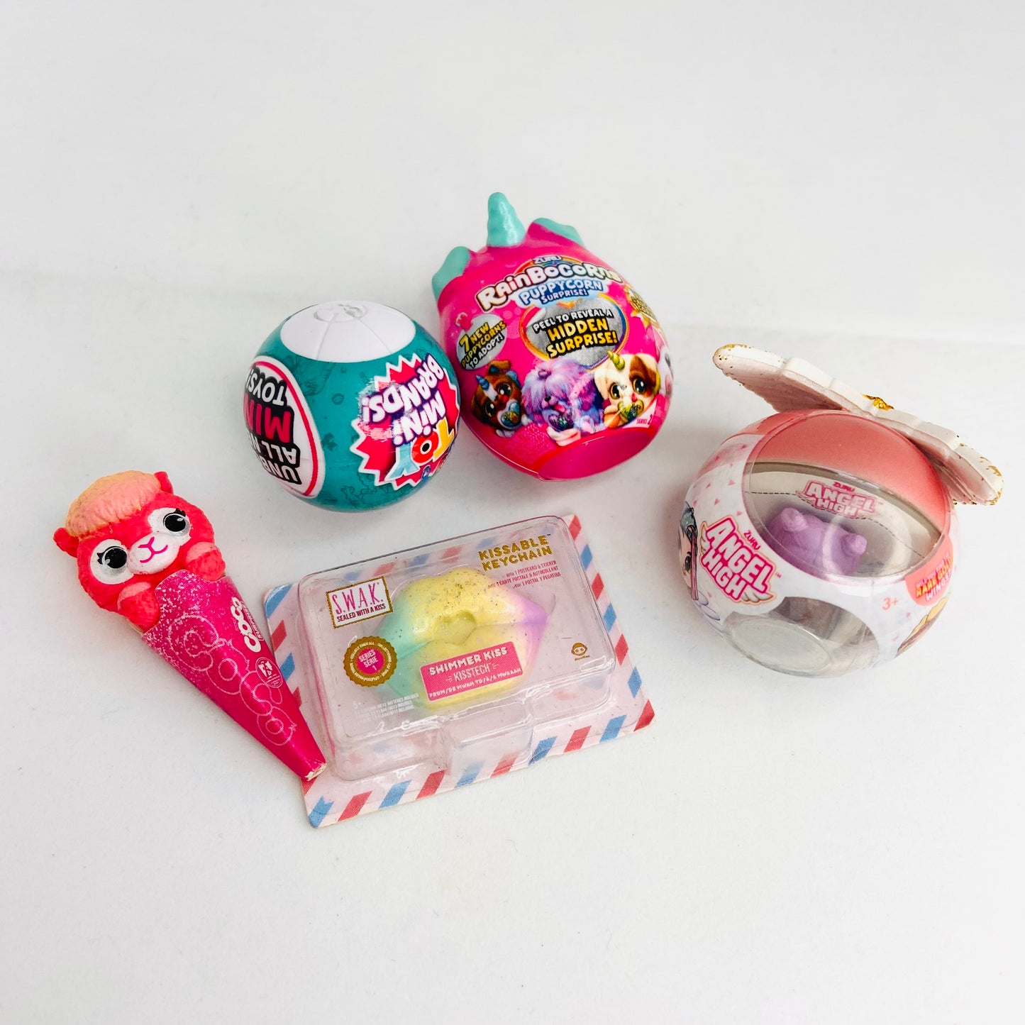 ZURU Mini Brands Toys x5 Bundle Series 2 Collectable Mystery Toys (Rainbocorns, Angel High, SWAK etc)