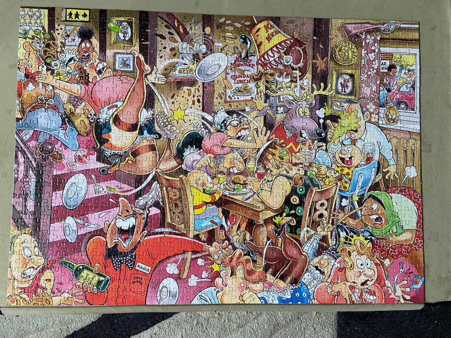 Jumbo WASGIJ | No.5 Mystery | Sunday Lunch | 1000 Piece Jigsaw Puzzle | 100% Complete