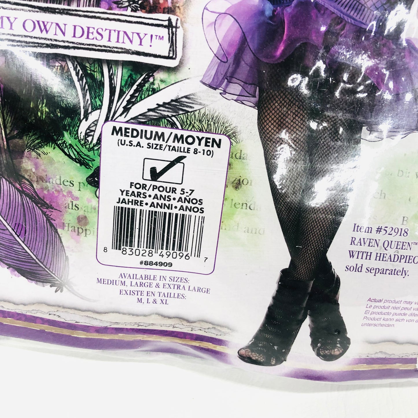 Rubie's Ever After High Raven Queen Fancy Dress Child Costume Complete Dress & Wig Medium 5-7 Years NEW