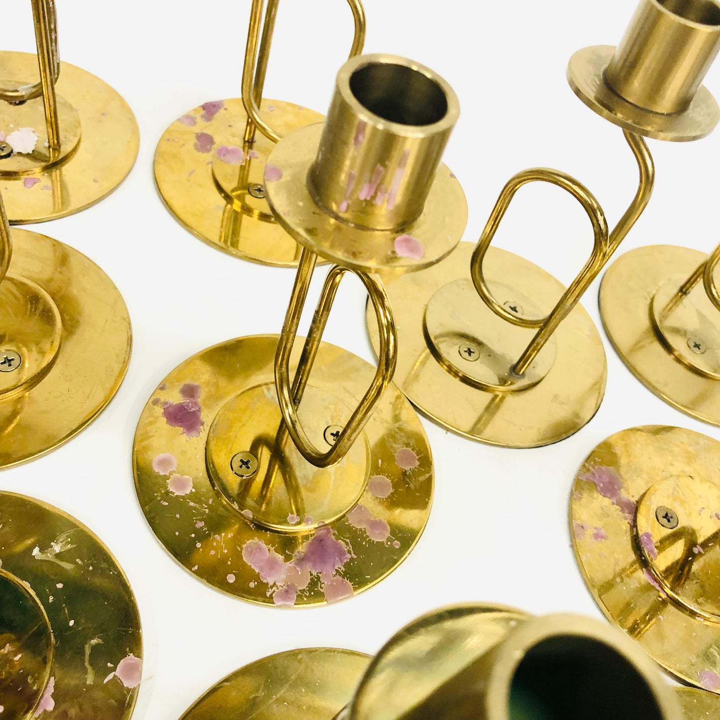 20x Vintage 1990s Ikea Parlband Metal Brass Gold Candlesticks Paperclip Wedding