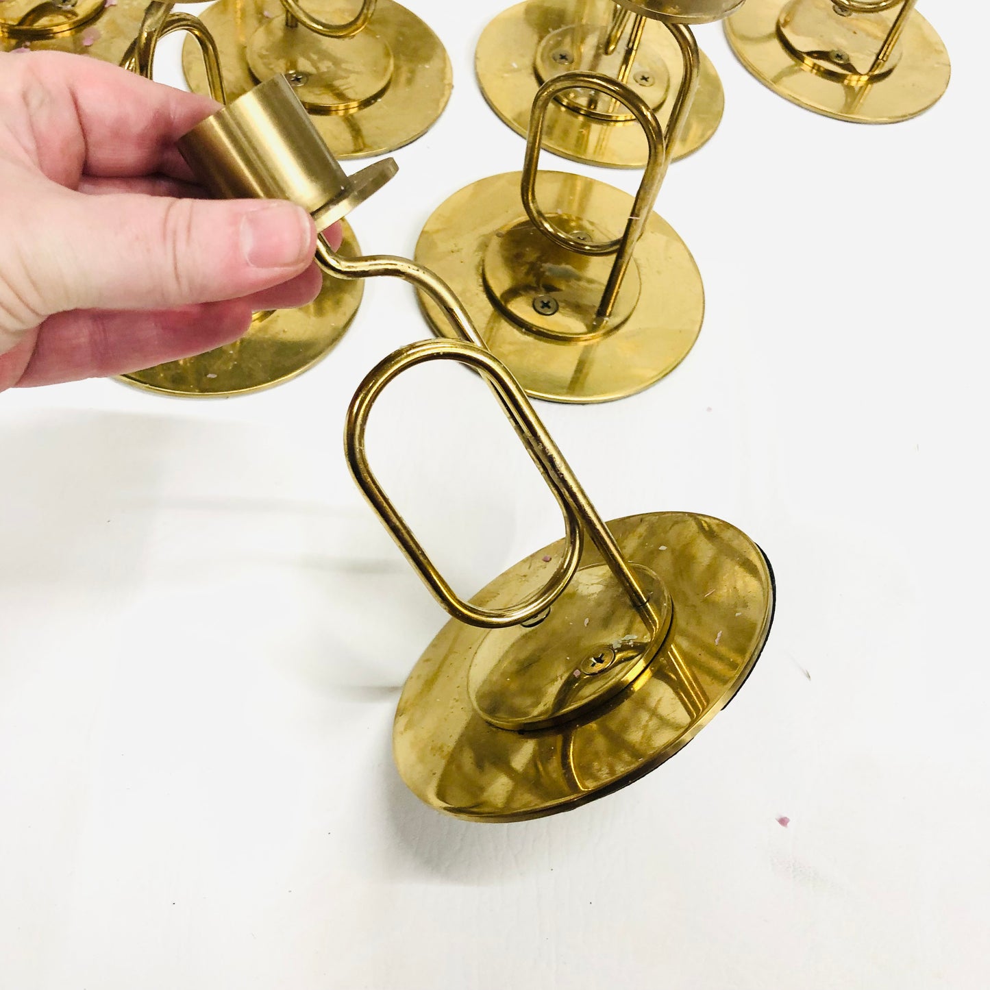20x Vintage 1990s Ikea Parlband Metal Brass Gold Candlesticks Paperclip Wedding