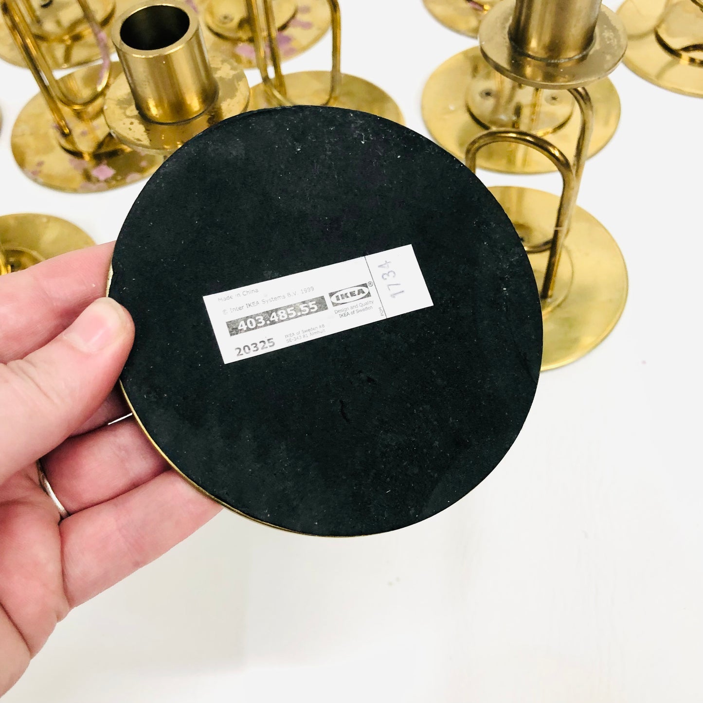 20x Vintage 1990s Ikea Parlband Metal Brass Gold Candlesticks Paperclip Wedding