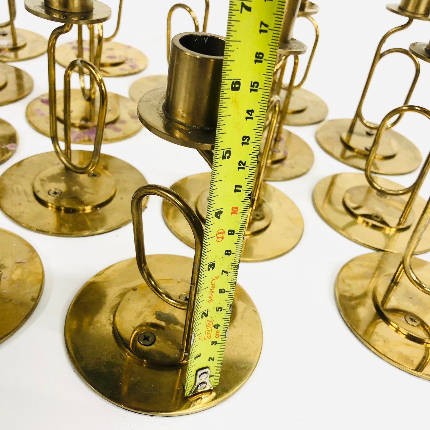 20x Vintage 1990s Ikea Parlband Metal Brass Gold Candlesticks Paperclip Wedding