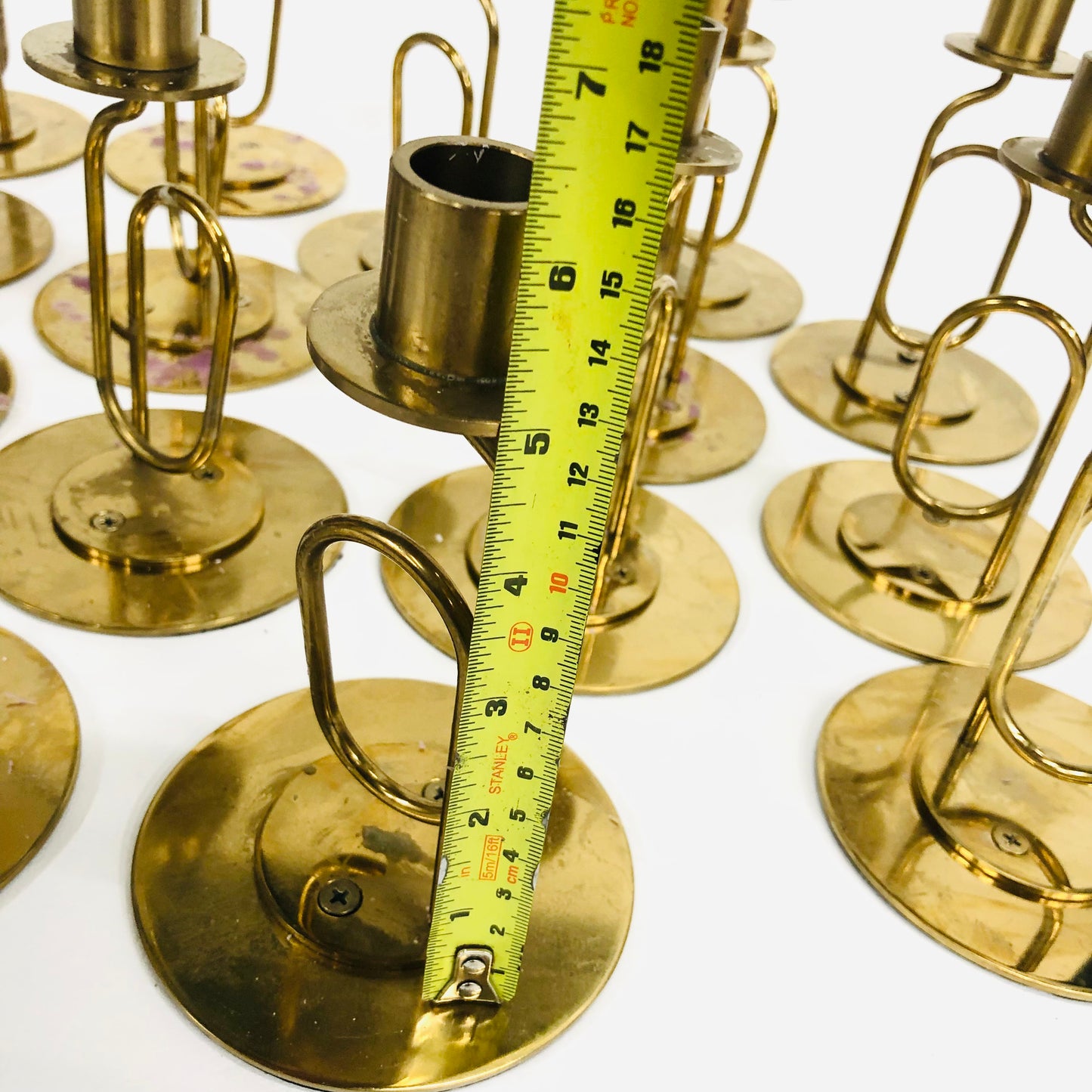 20x Vintage 1990s Ikea Parlband Metal Brass Gold Candlesticks Paperclip Wedding