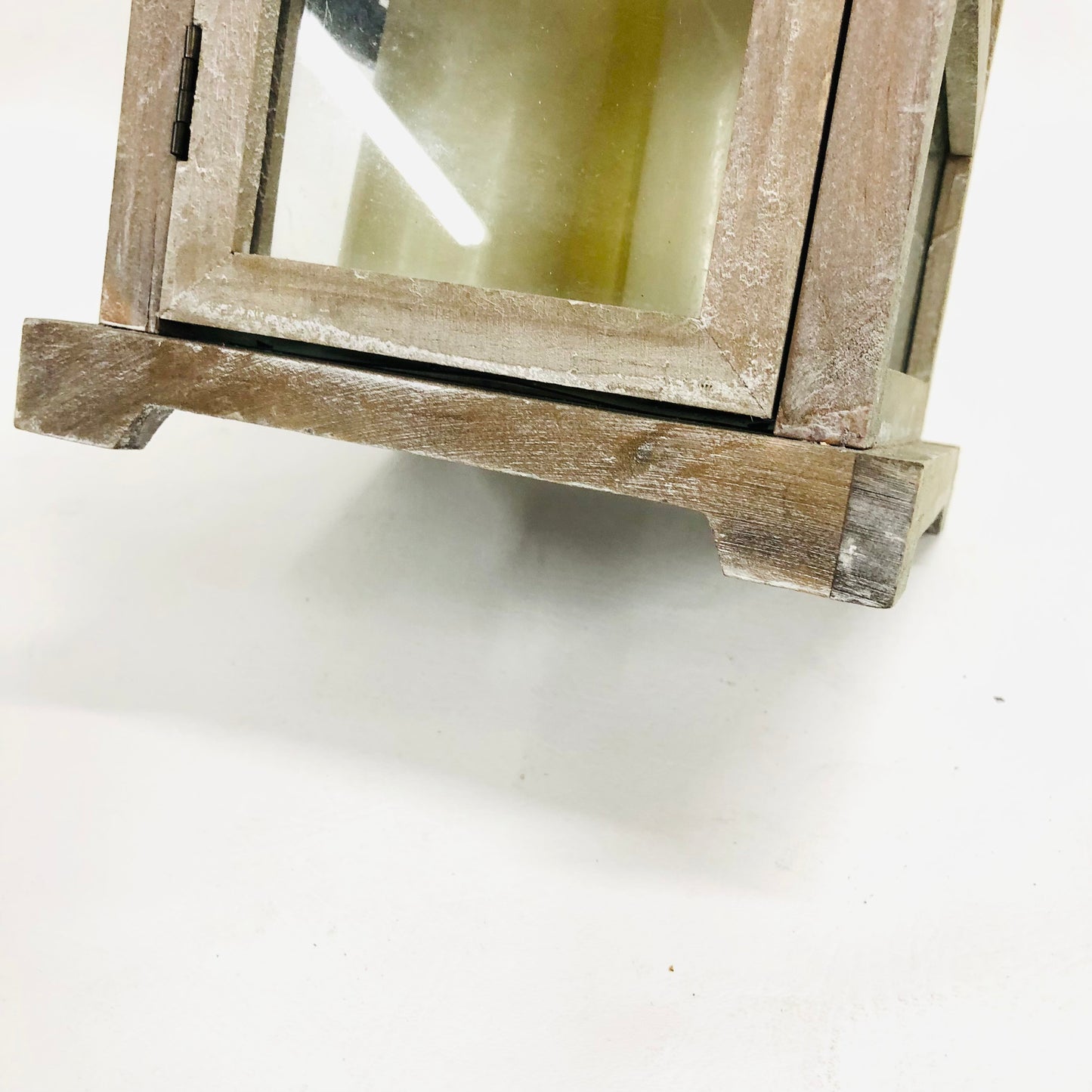 Shabby Chic Rustic 15.5" Wooden & Tin Lantern Flickering w/ 4x LED Candles Home Wedding Decor