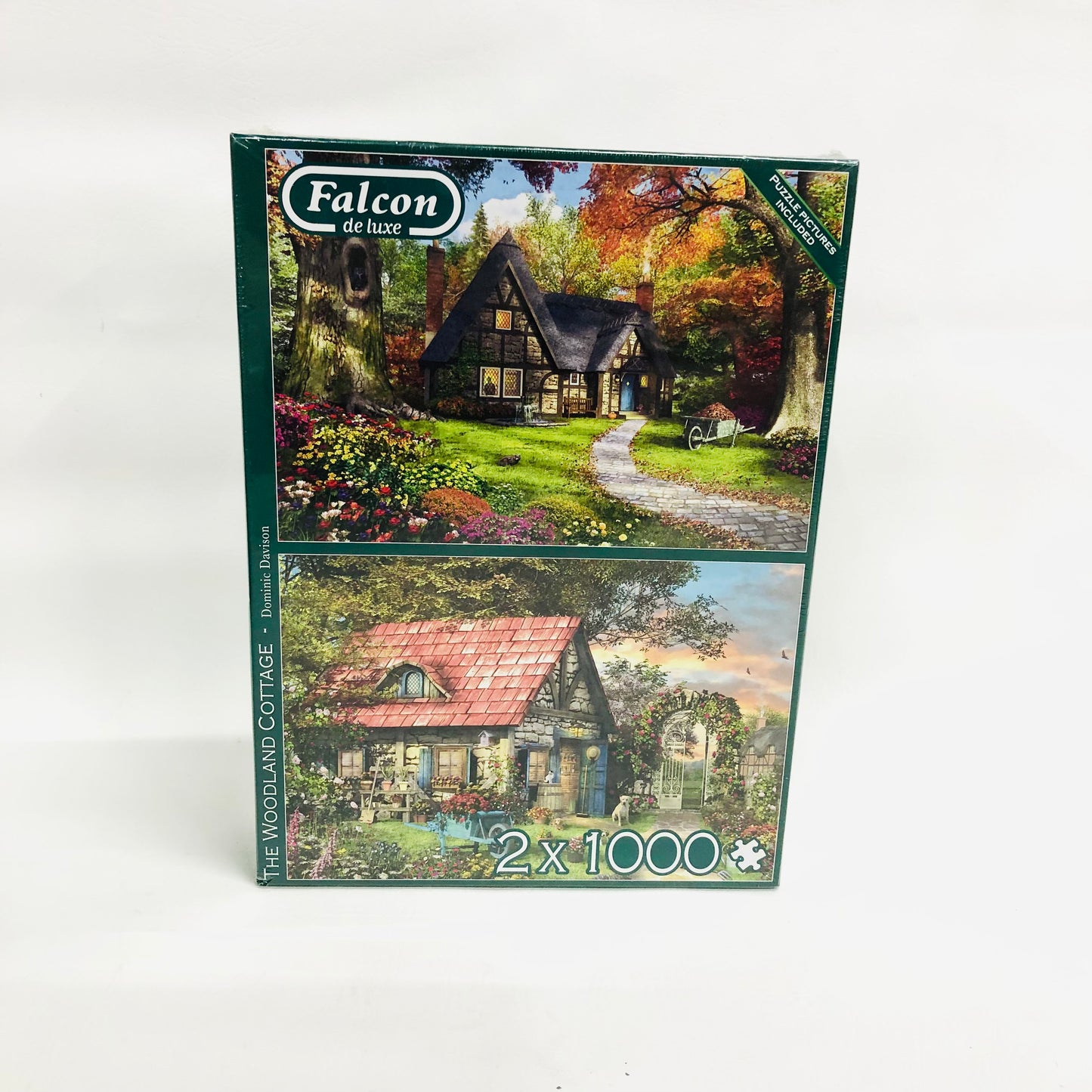 Falcon Woodland Cottage By D Davison 2 x 1000 Piece Jigsaw Puzzles NEW Sealed