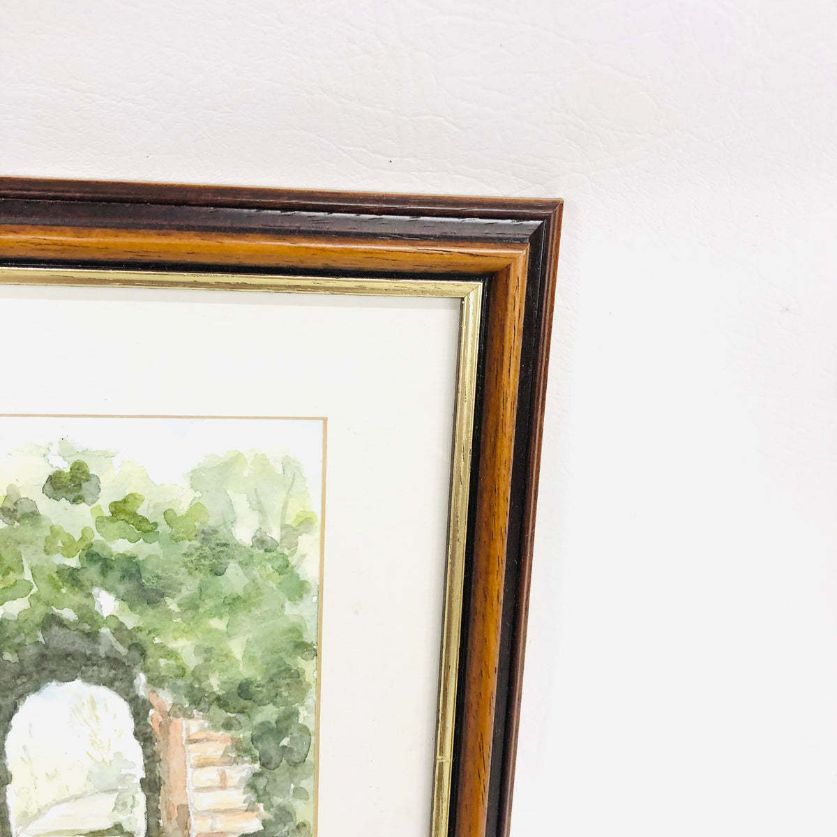 Original Hannah Stevens Watercolor Painting "Le Rendez-vous" Garden Arch Framed Art