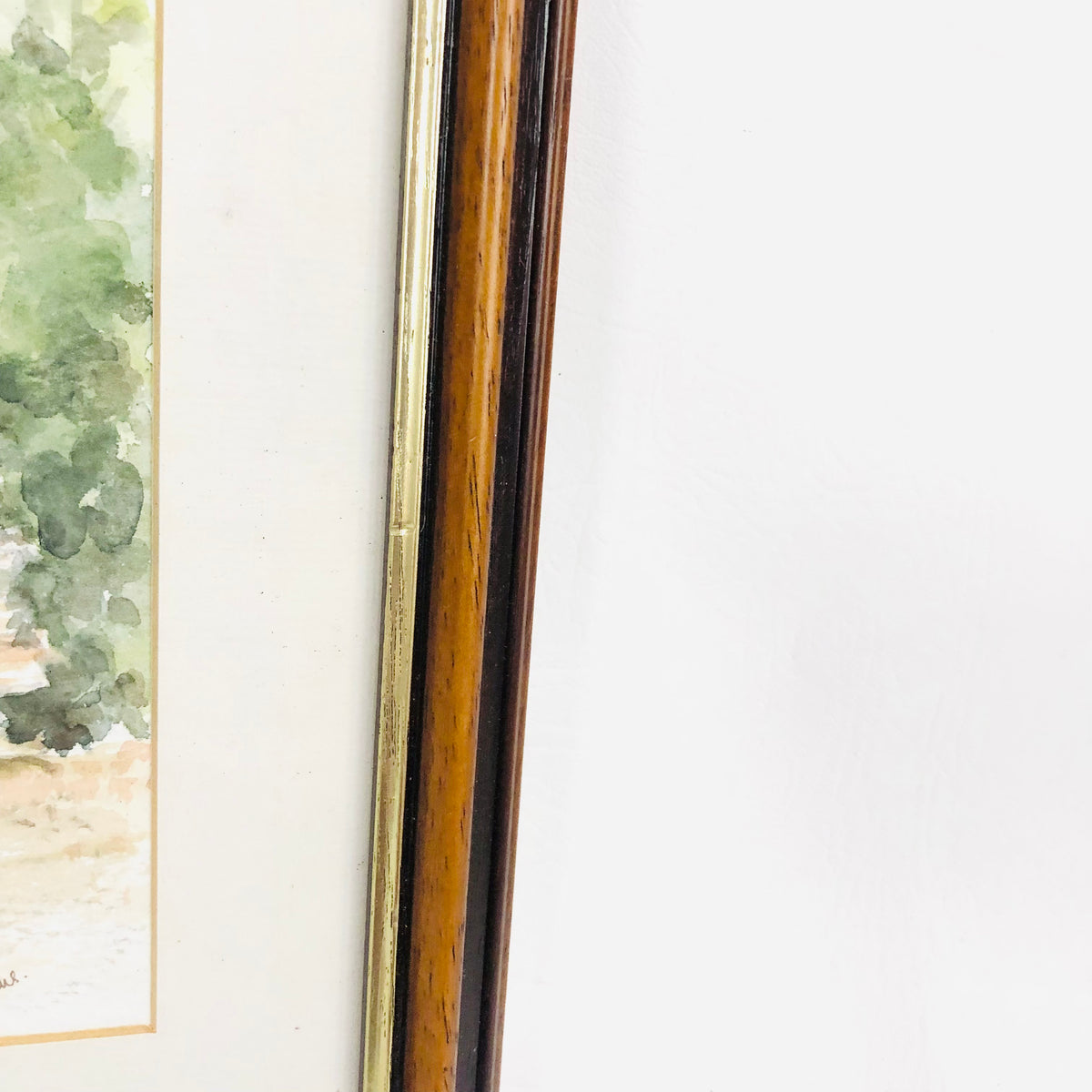 Original Hannah Stevens Watercolor Painting "Le Rendez-vous" Garden Arch Framed Art