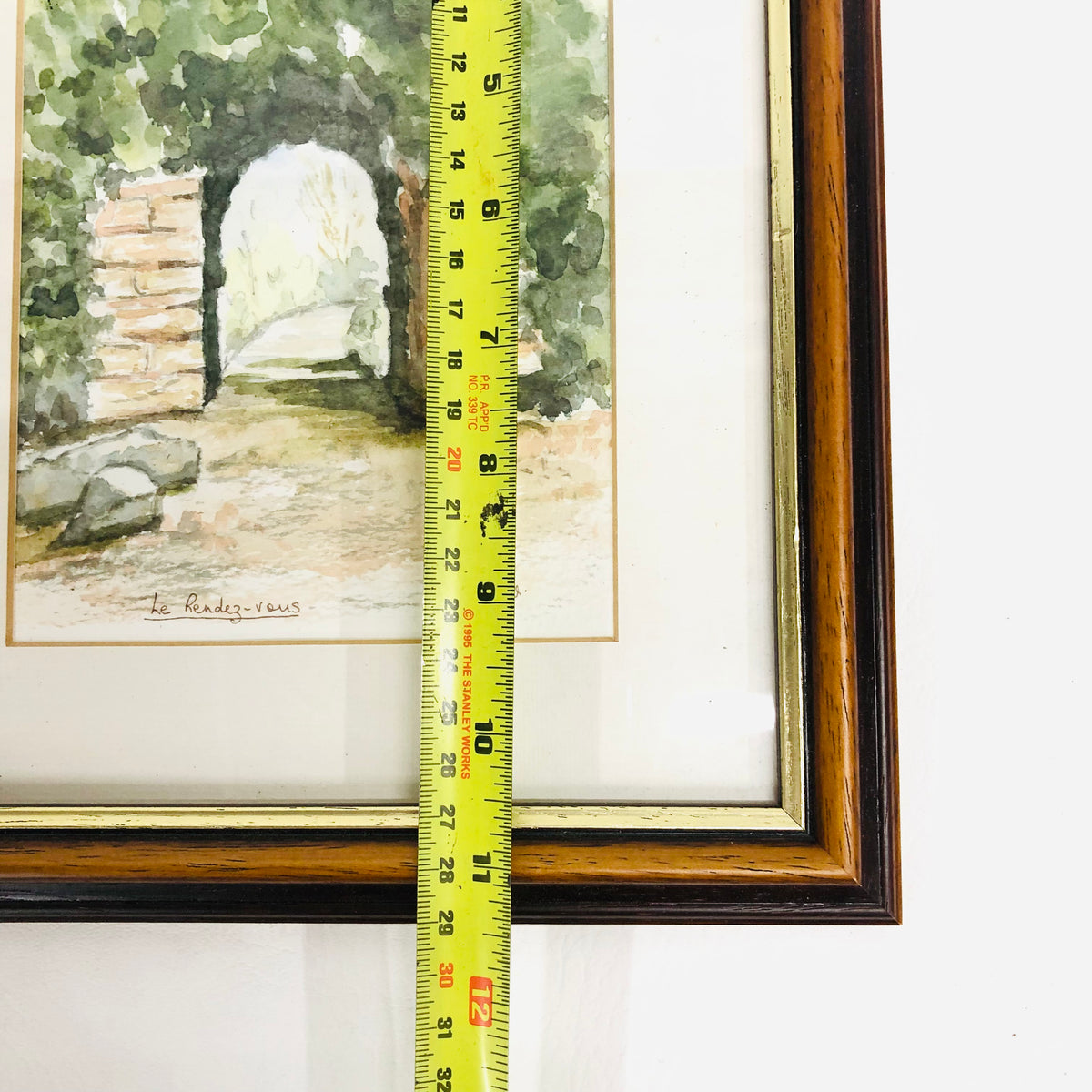 Original Hannah Stevens Watercolor Painting "Le Rendez-vous" Garden Arch Framed Art