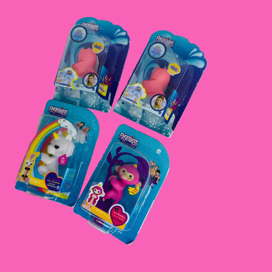 ZURU Mini Brands Toys Fingerlings x4 Bundle Series 1&2 (Unicorn, Monkey, Narwhale x2)