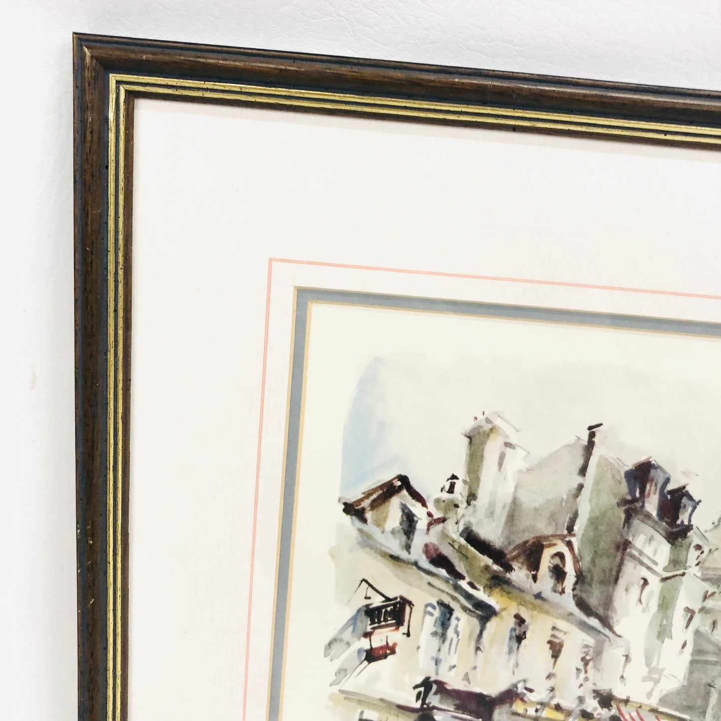 Lucien Delarue "Place du Tertre" Paris Watercolour Framed Print Artwork