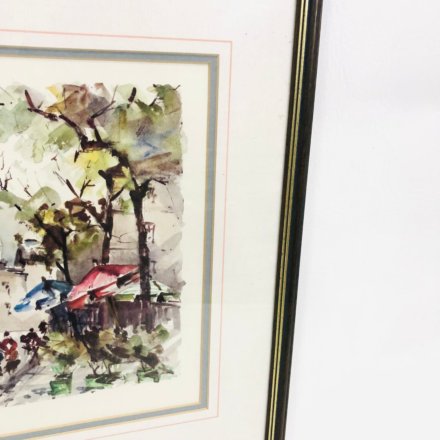 Lucien Delarue "Place du Tertre" Paris Watercolour Framed Print Artwork