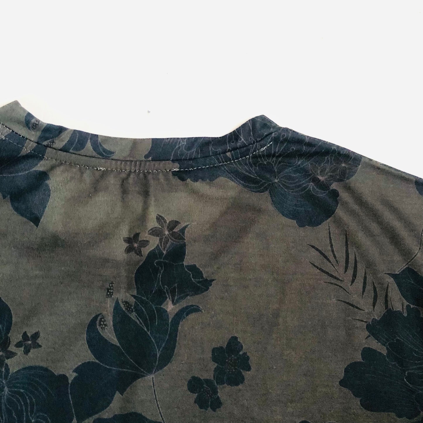 New Look Mens Khaki Green Floral Pattern Casual T-shirt Size XXL NEW