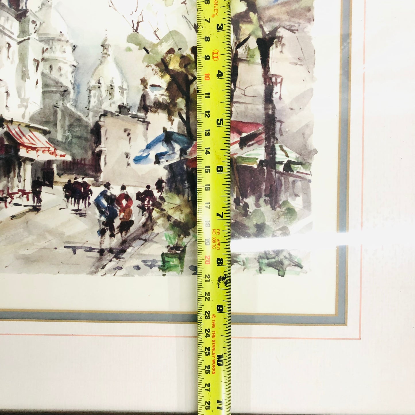 Lucien Delarue "Place du Tertre" Paris Watercolour Framed Print Artwork