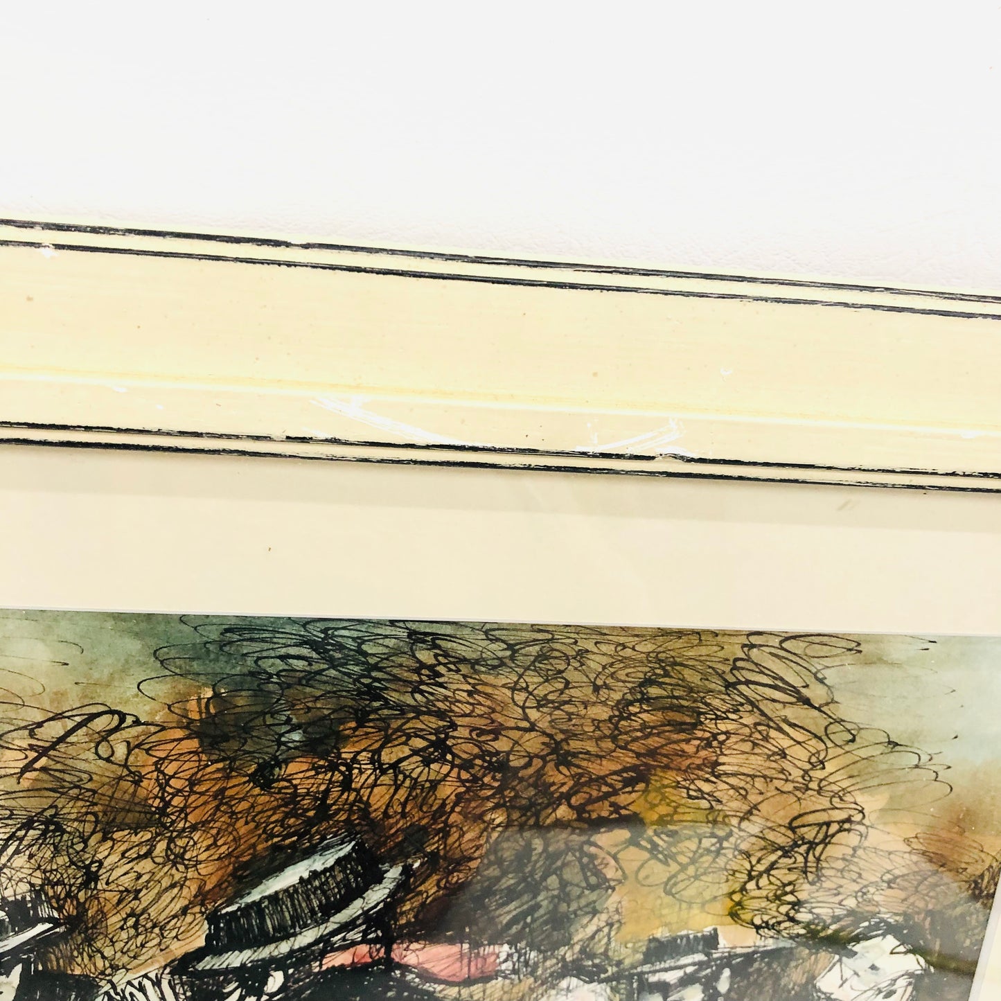 Peter Luther (b.1926) Ink & Watercolour Painting Accordion Player Framed Art