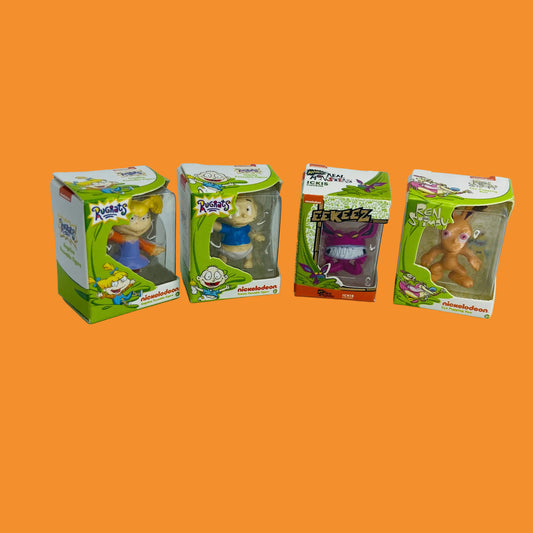 ZURU Mini Brands Nickelodeon 90s Toys x4 Bundle Series 1&2 (Rugrats Angelica & Tommy , Ren & Stimpy , Ickis Ahhh Real Monsters)