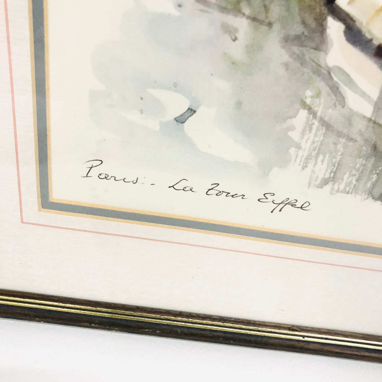 Lucien Delarue "La Tour Eiffel" & Seine River Paris Watercolour Framed Print Artwork