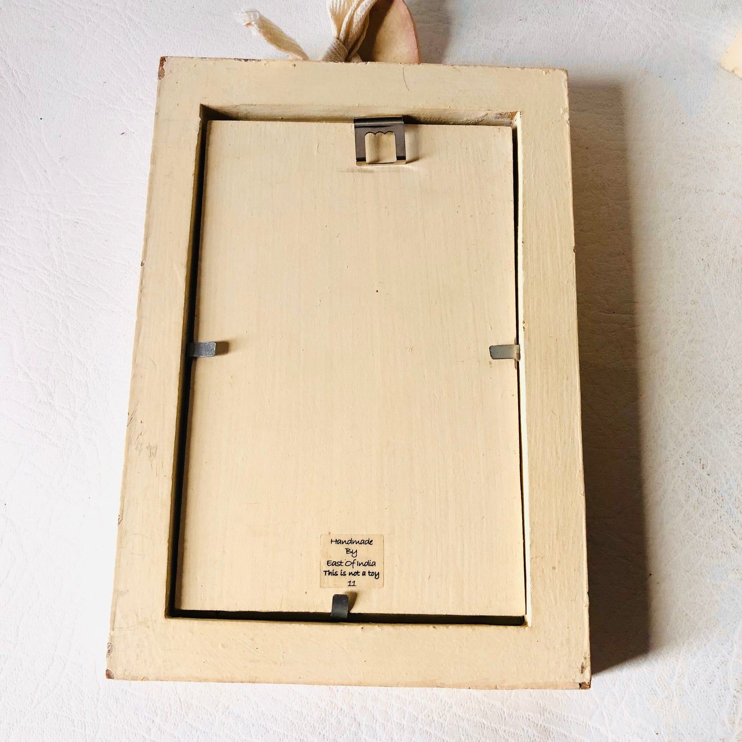 2x East Of India Wooden Pink & Cream Polka dot Wooden Heart Photo Frames