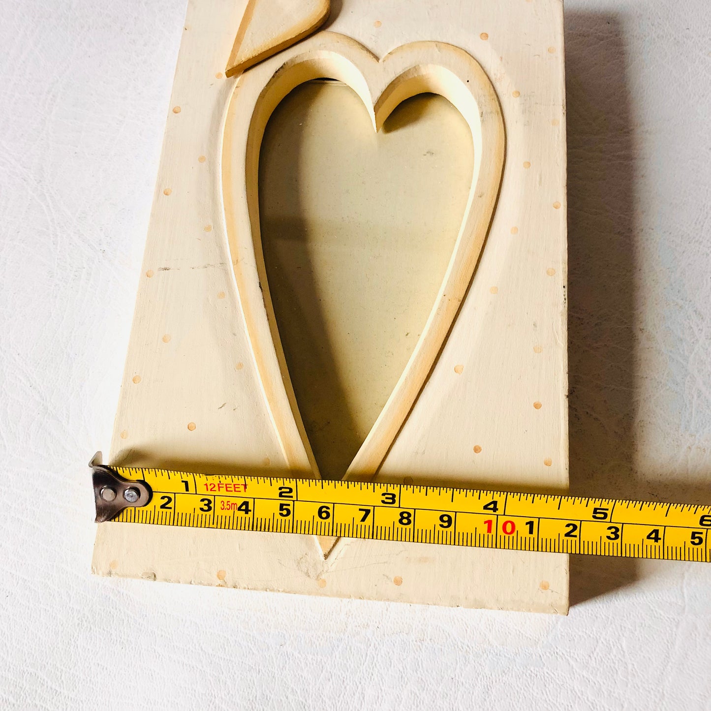2x East Of India Wooden Pink & Cream Polka dot Wooden Heart Photo Frames