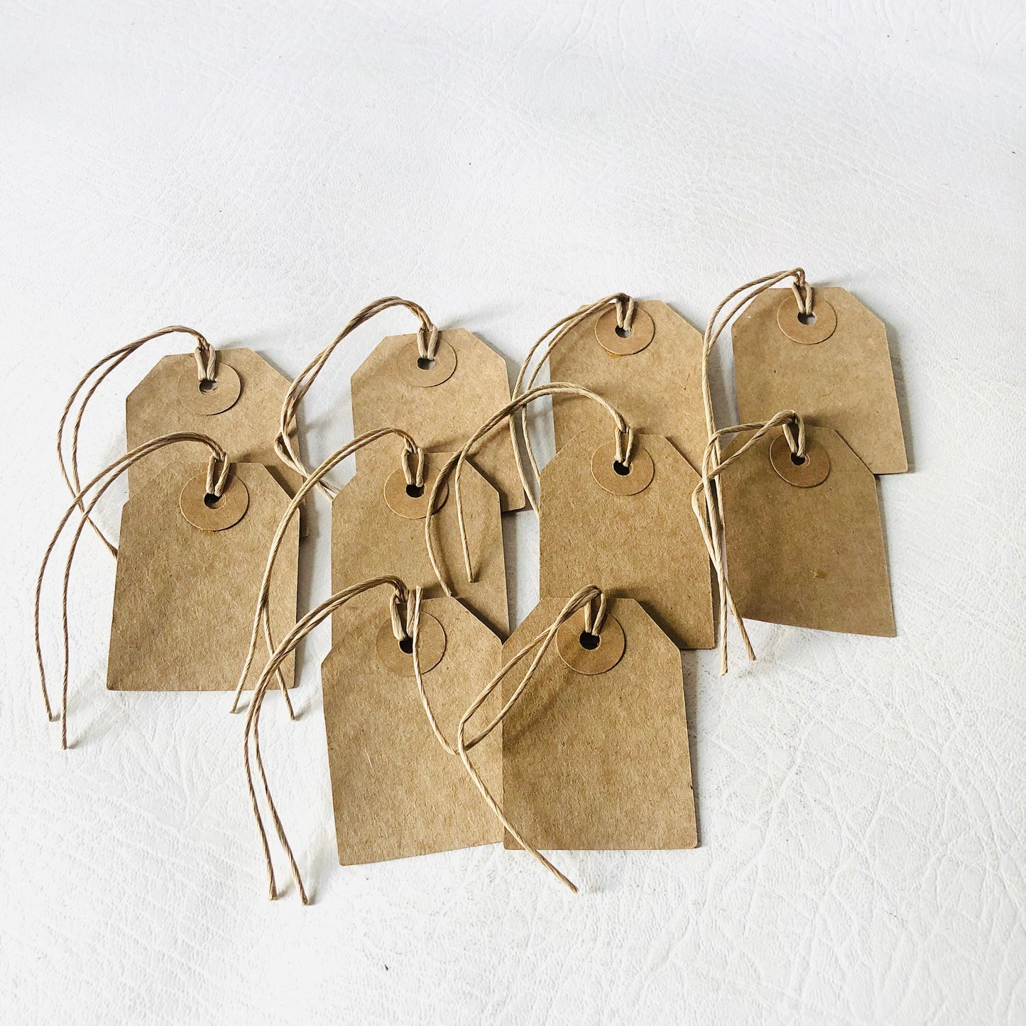 10x East of India Strung Luggage Tags Shabby Chic DIY Gift Tag Craft Boxed Kraft