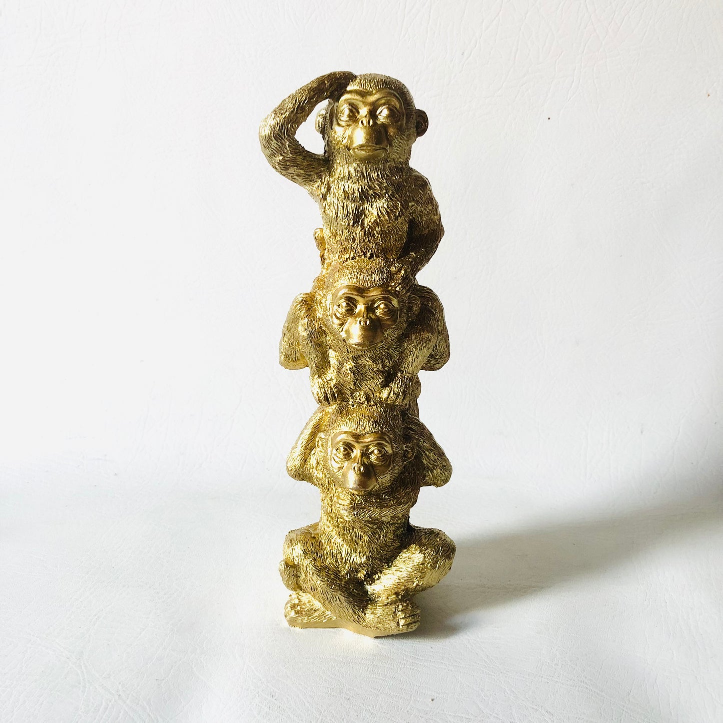 Decorative 10 Inch Figure 3 Golden Monkeys Lightweight Ornament