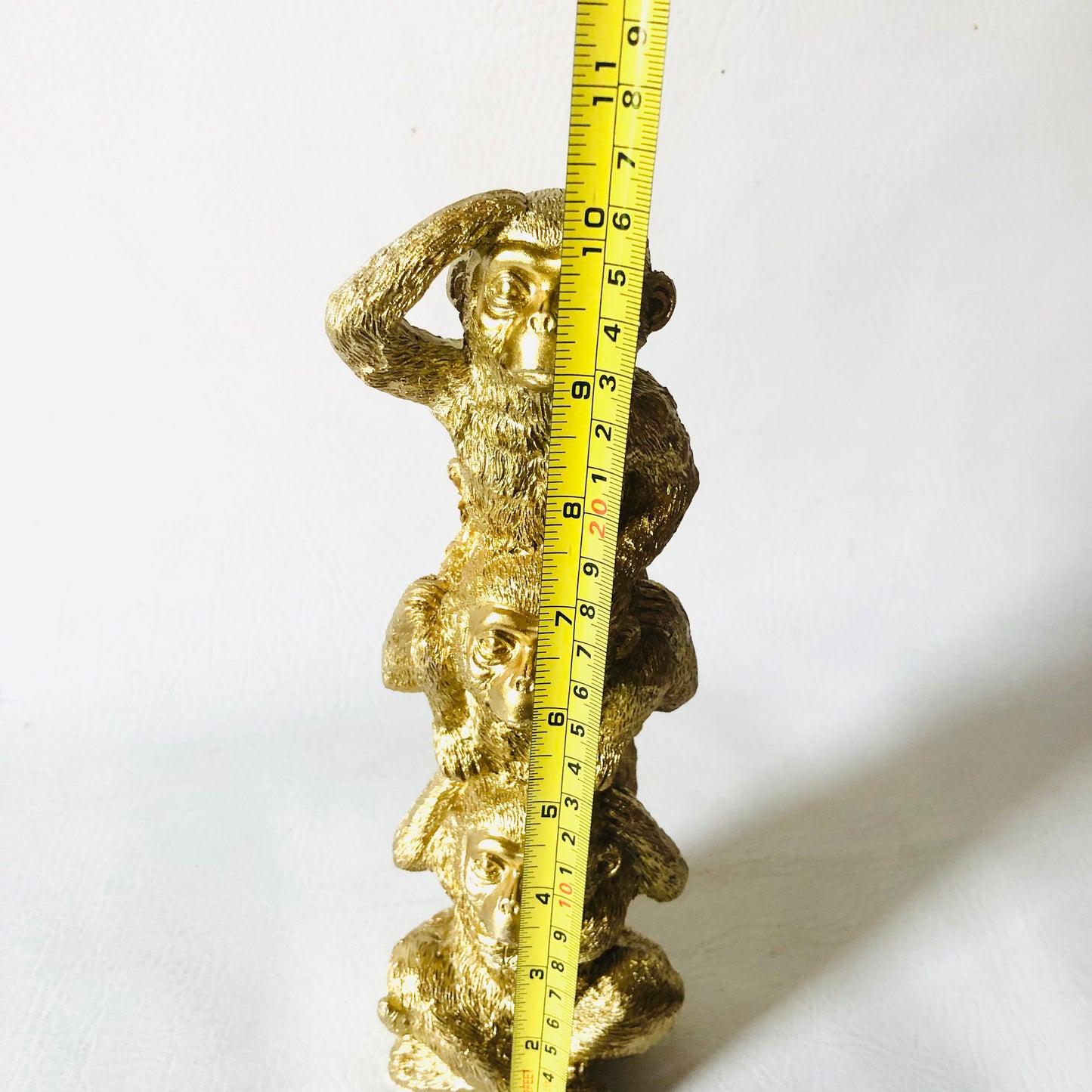 Decorative 10 Inch Figure 3 Golden Monkeys Lightweight Ornament