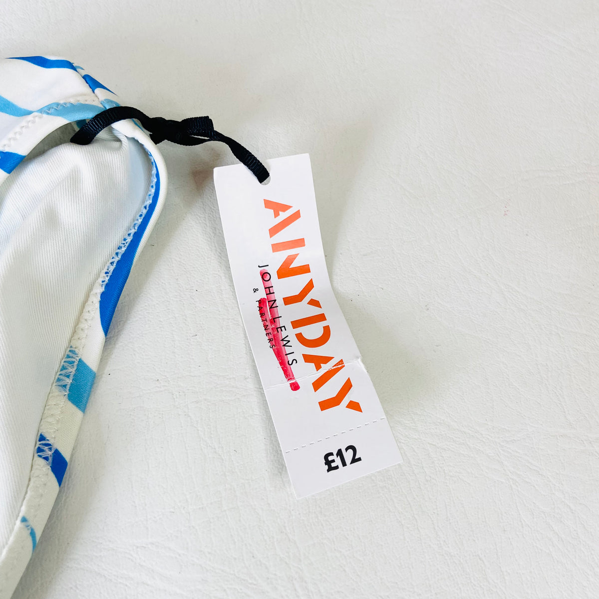 John Lewis Anyday Marble Smooth Bikini Bottoms Blue Size 16 NEW