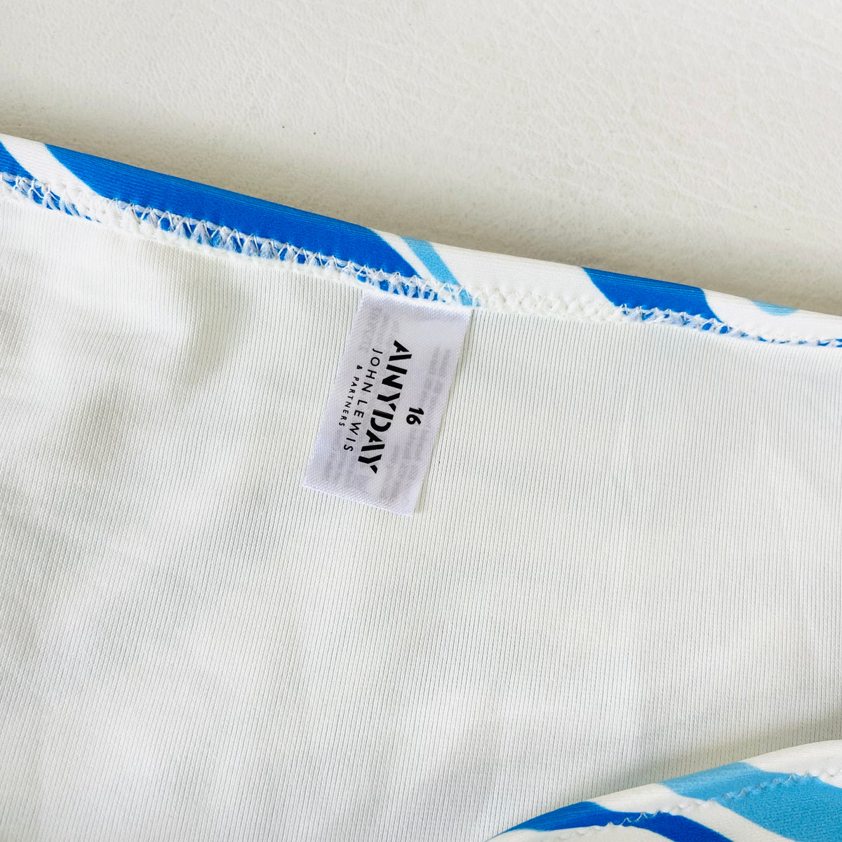 John Lewis Anyday Marble Smooth Bikini Bottoms Blue Size 16 NEW