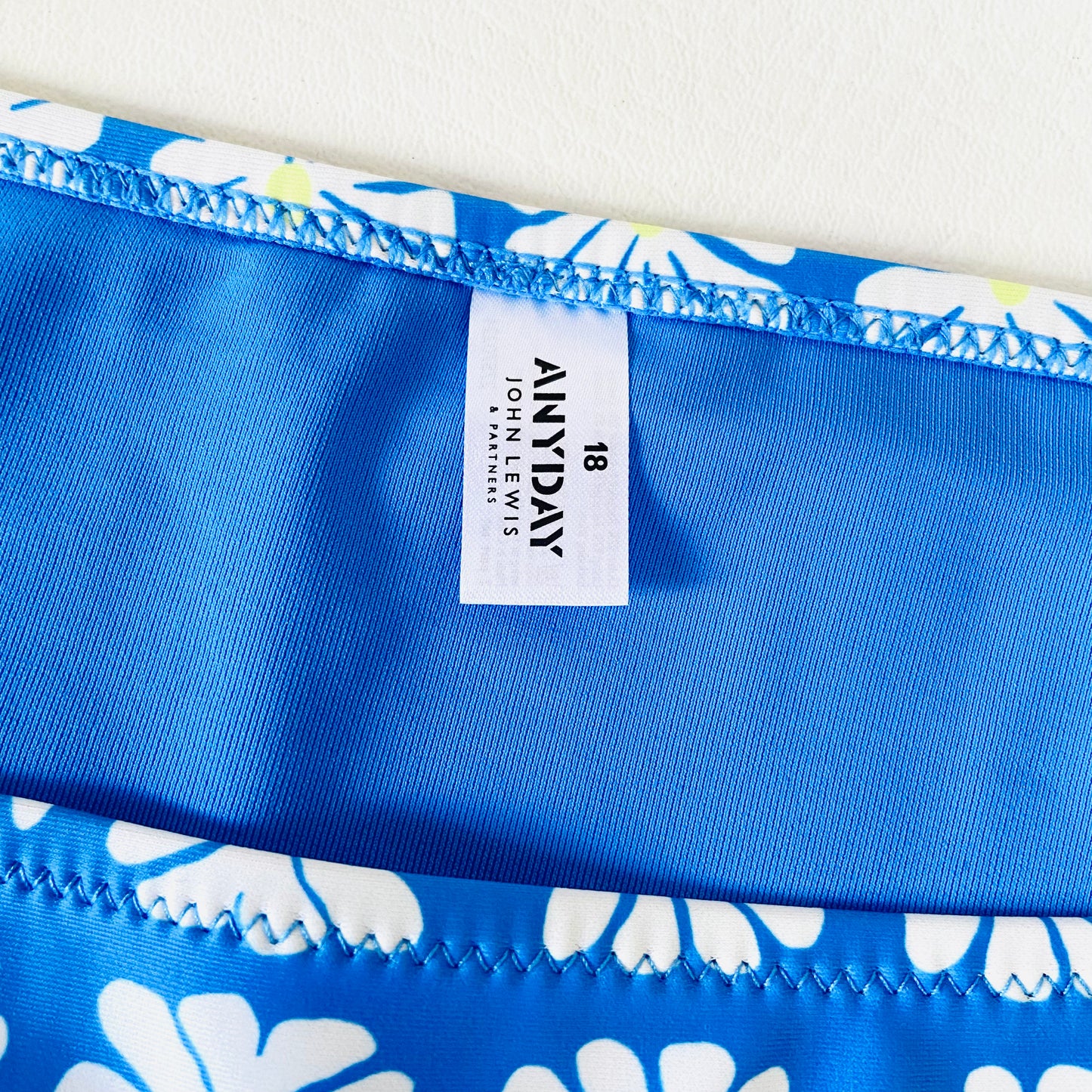 John Lewis ANYDAY Cosmos Tie Side Bikini Bottom, Pack of 2 Sonic Blue UK 18 NEW