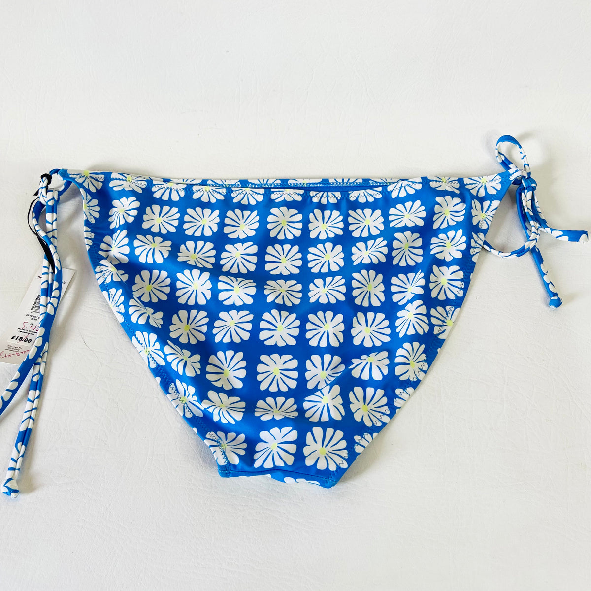 John Lewis ANYDAY Cosmos Tie Side Bikini Bottom, Pack of 2 Sonic Blue UK 18 NEW