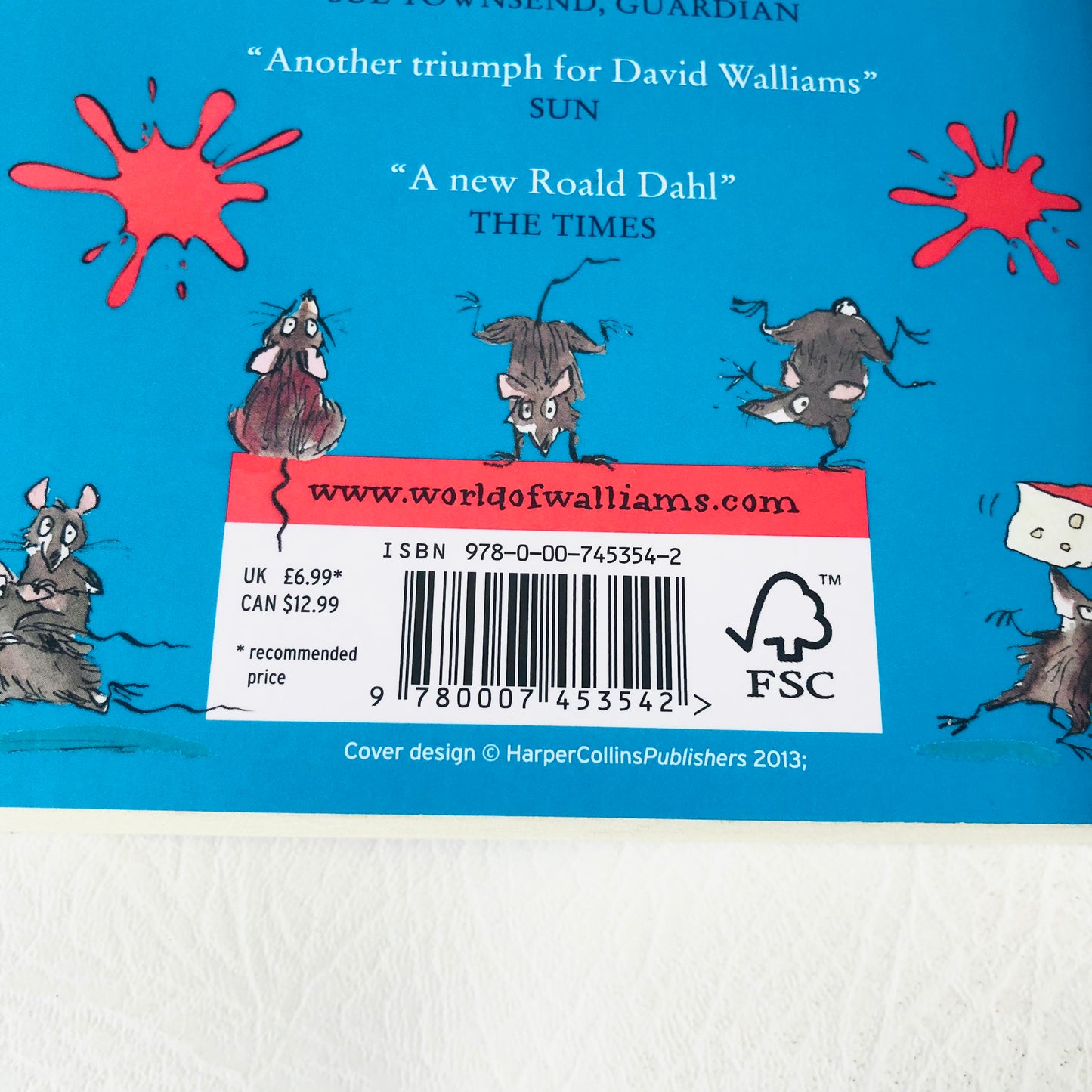 5x David Walliams Paperback Book Bundle (Ratburger / Mr Stink / Gangsta Granny / Billionaire Boy / Boy in a Dress)