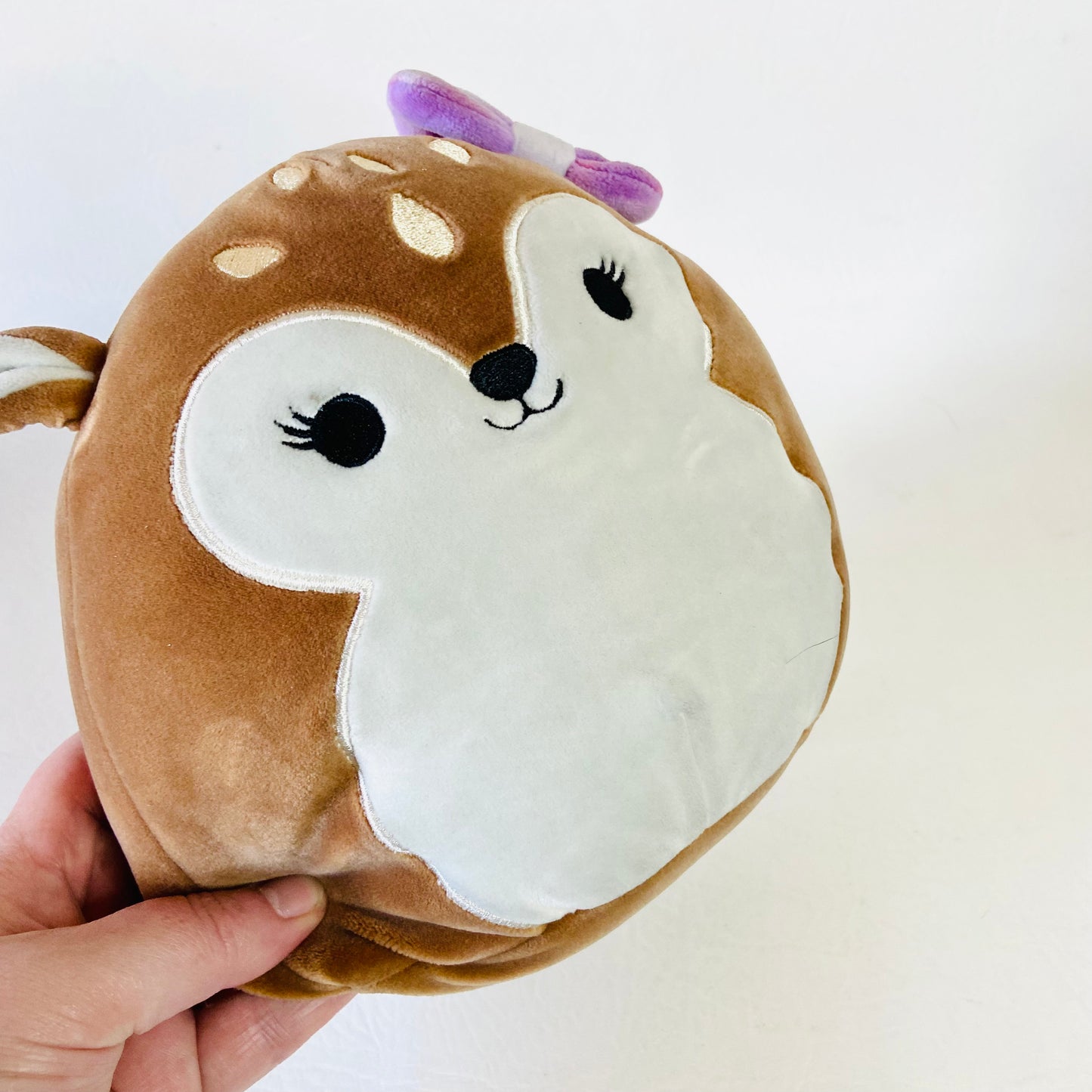 Squishmallows 7" Dawn the Fawn Deer with Purple Bow Soft Squishy Plush Toy | Official Kellytoy Retired