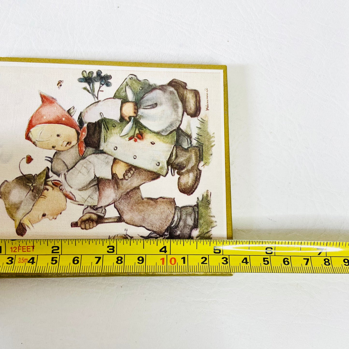 Hummel Postcard Illustration Of Boy & Girl Walking Mounted Wall Art 11 x 13cm West Germany