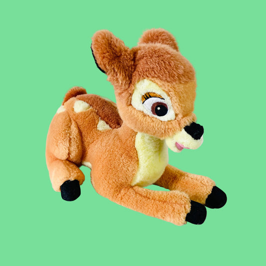 Vintage Walt Disneyland / Disney World Bambi 11" Plush Laying Soft Toy Baby Deer Fawn Rare