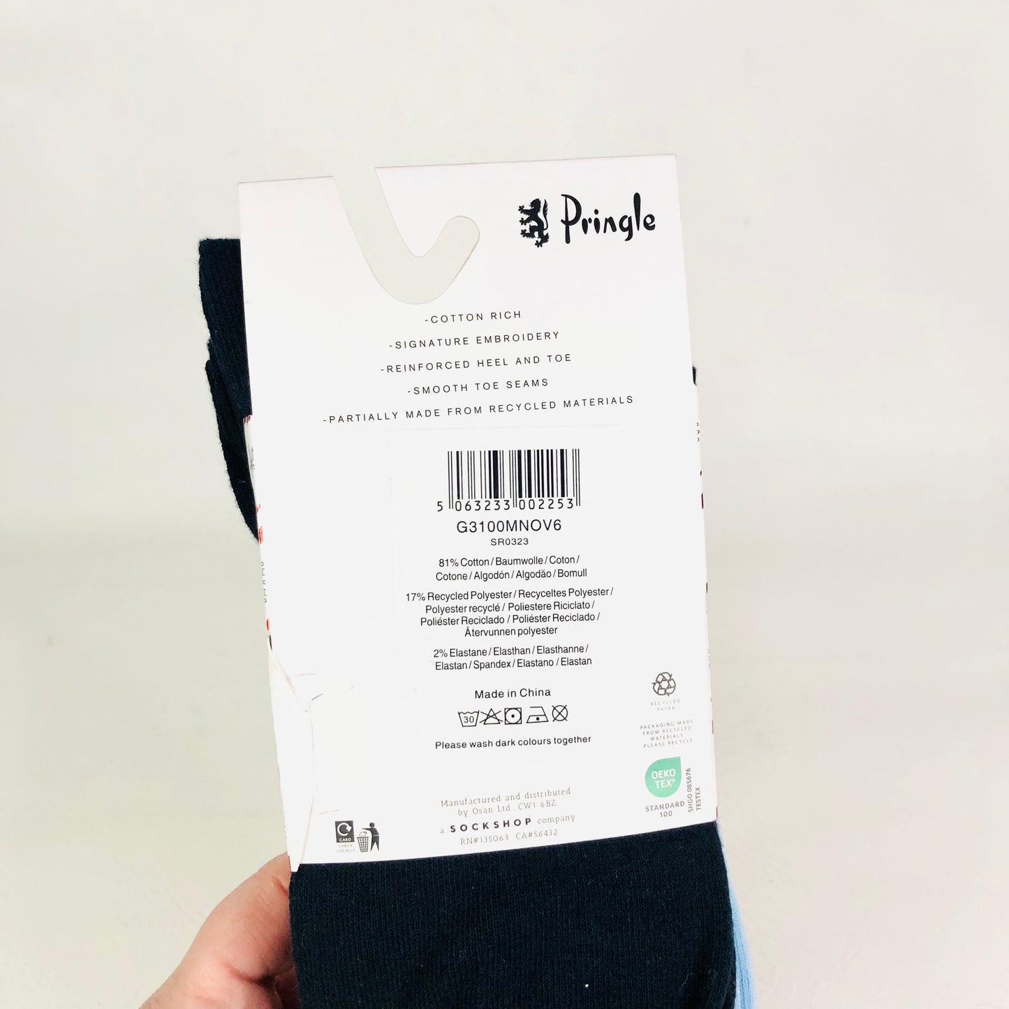PRINGLE Mens Cotton Leisure Socks 3 pairs Navy Blue Size UK 7-11 RRP £20 NEW