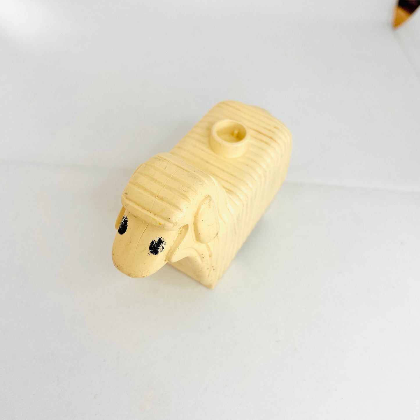 Vintage Duplo Lego Sheep with Flat Ears Black Eyes Farm Animal Figures 4012pb01 Rare 1980s