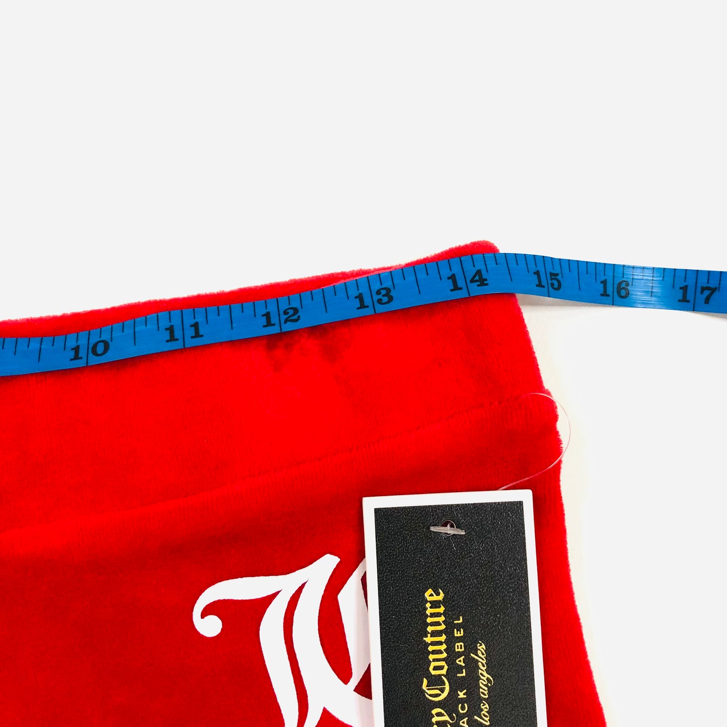 Juicy Couture Red Stirrup Velour Leggings 'LA 78' Logo Size Large NEW