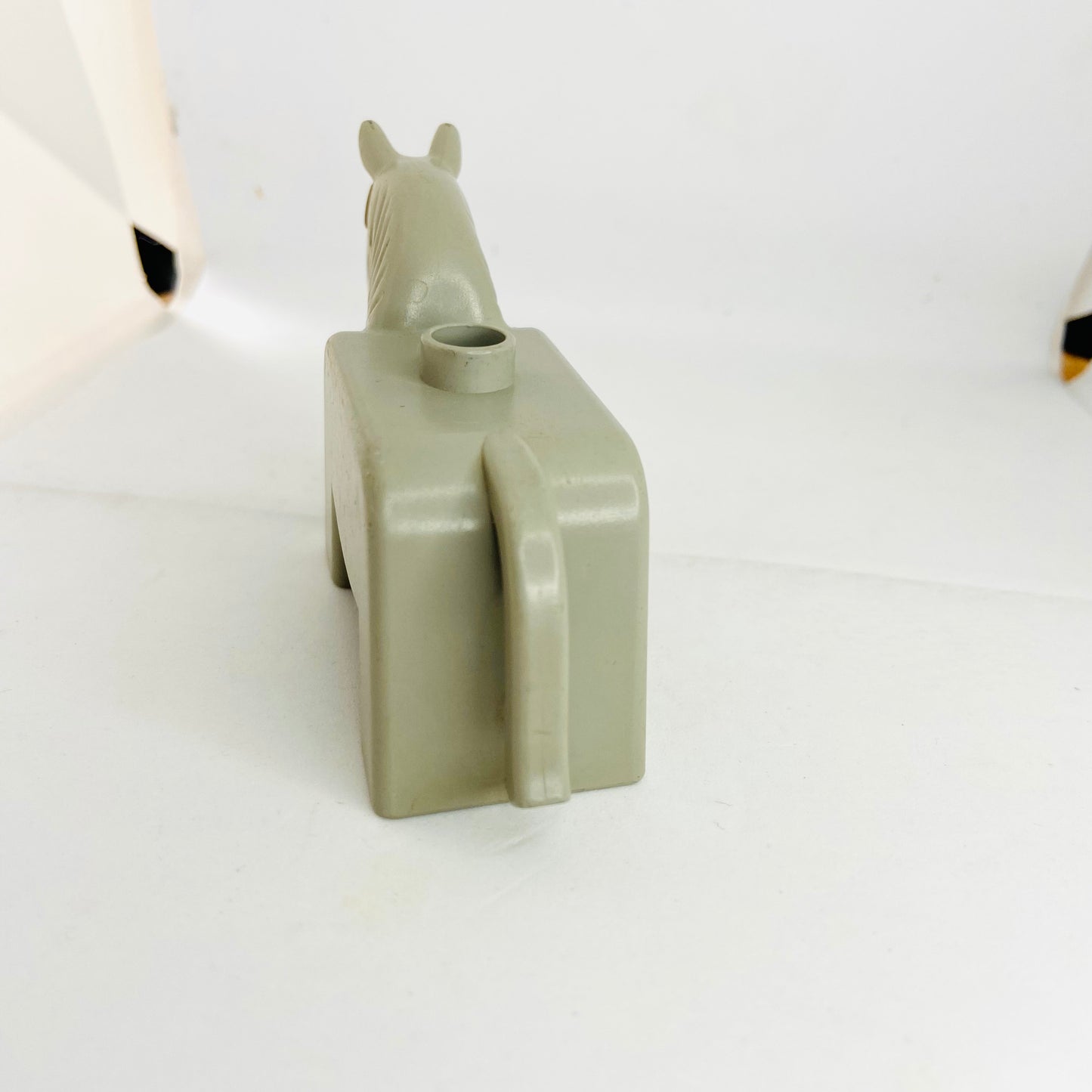 Vintage Set of 2 Duplo Lego Horses (Light Grey & Fabuland Brown) Farm Animal Figures 4009pb01 Rare 1980s