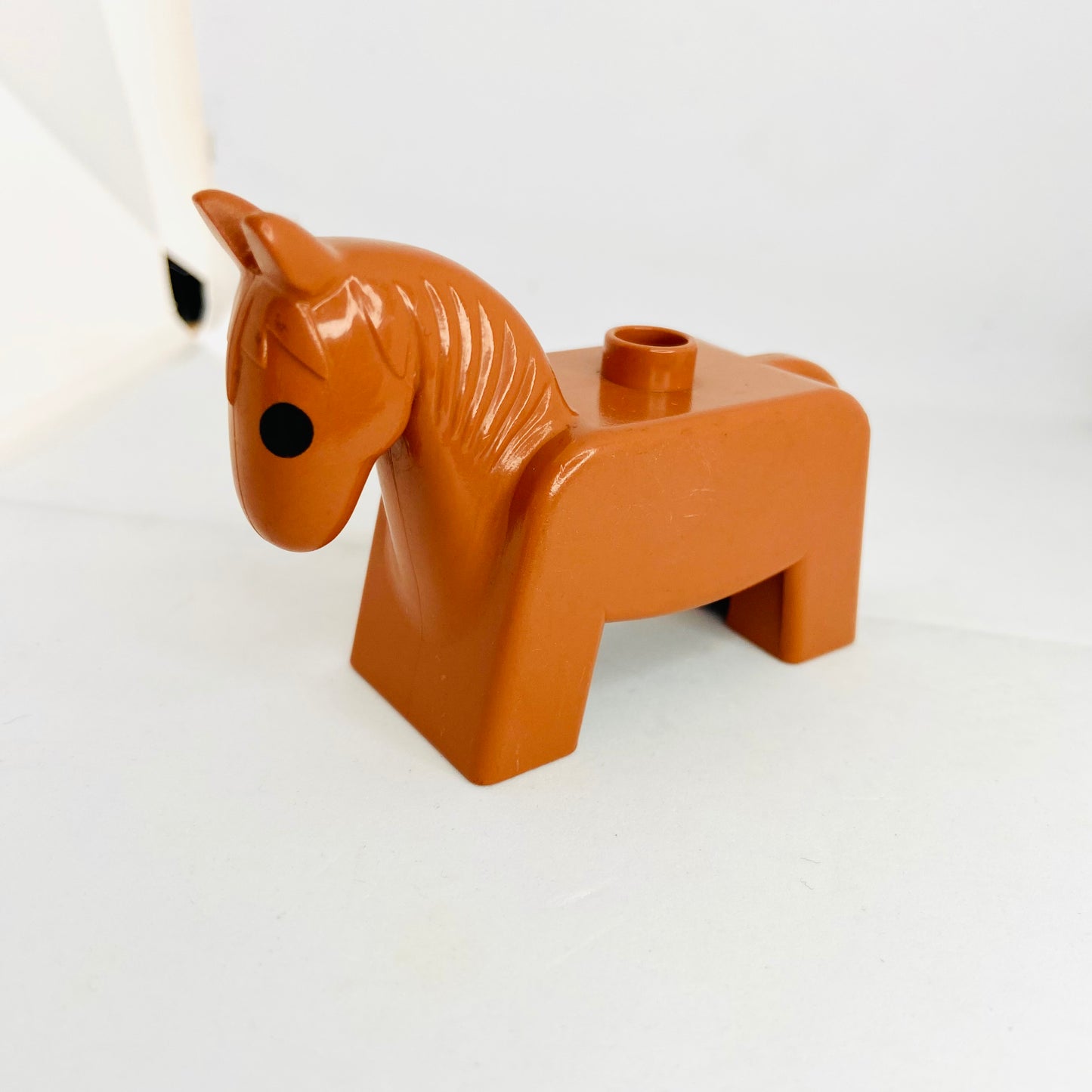 Vintage Set of 2 Duplo Lego Horses (Light Grey & Fabuland Brown) Farm Animal Figures 4009pb01 Rare 1980s