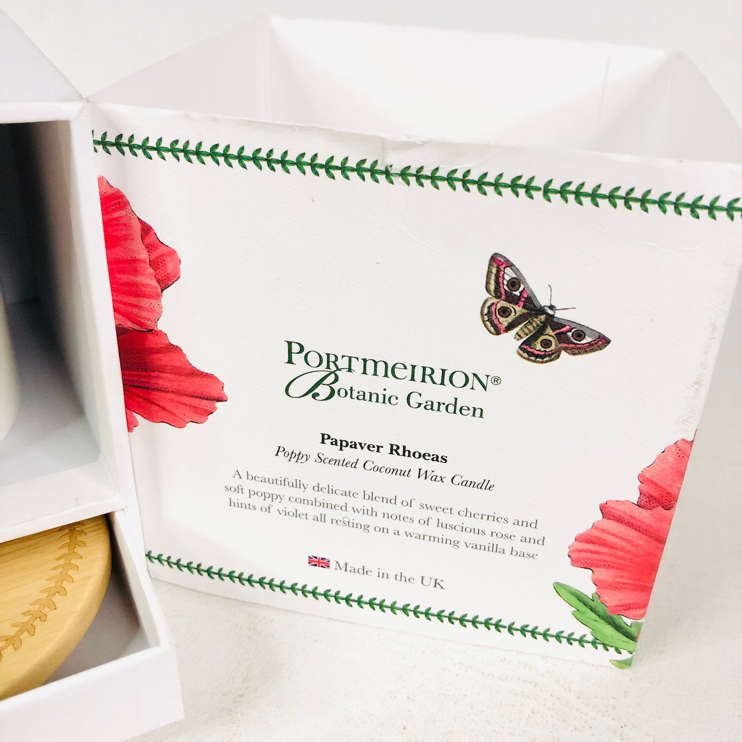 Portmeirion Botanic Garden Papaver Rhoeas Poppy Scented Coconut Wax Candle NEW