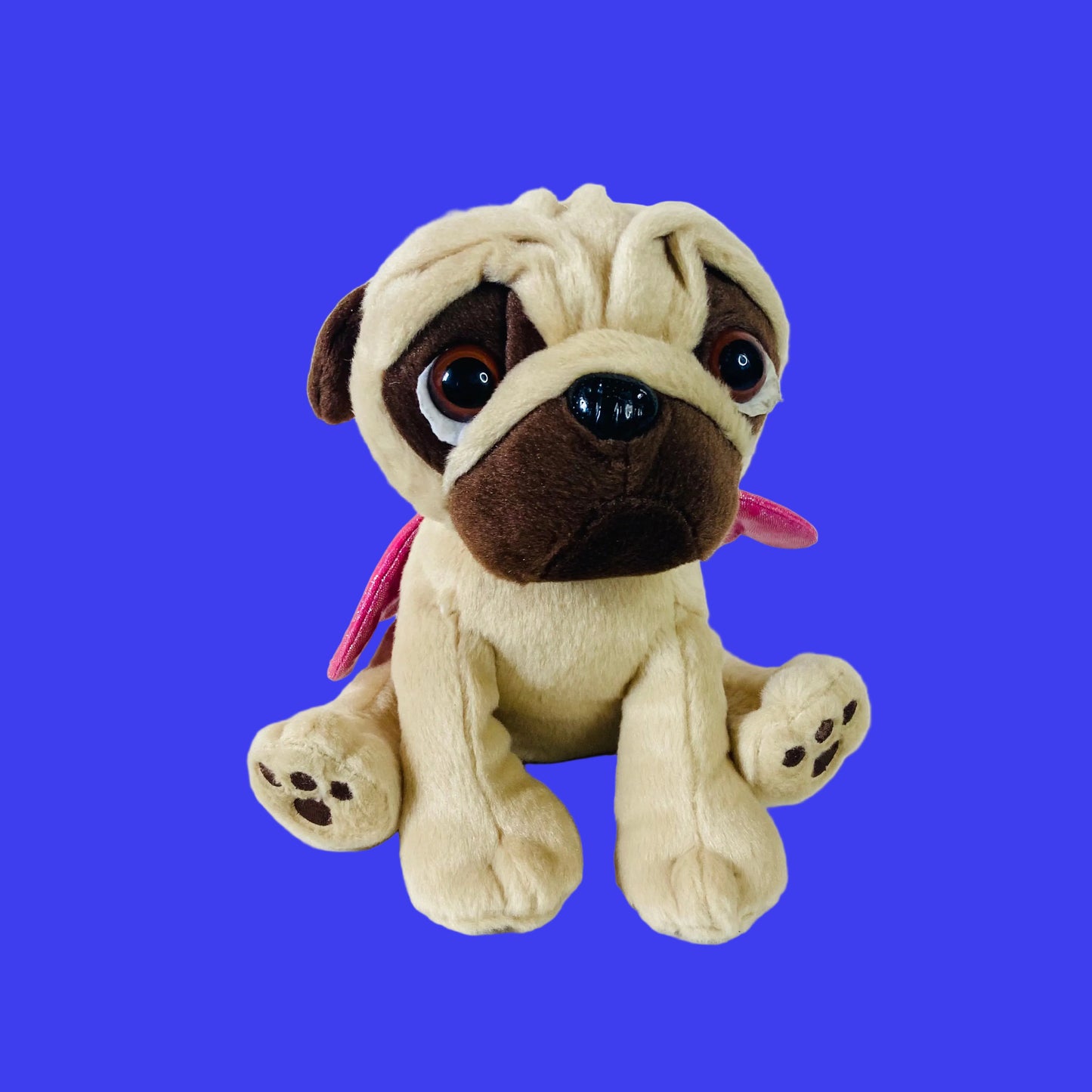 Keel Toys | Love Pugsley | Pug Dog Puppy With Pink Fairy Wings | 20cm 8"
