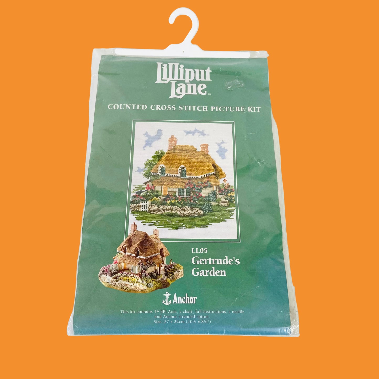 Anchor | Lilliput Lane | Gertrudes Garden Cottage | Counted Cross Stitch Kit | Retro 1990s | NEW