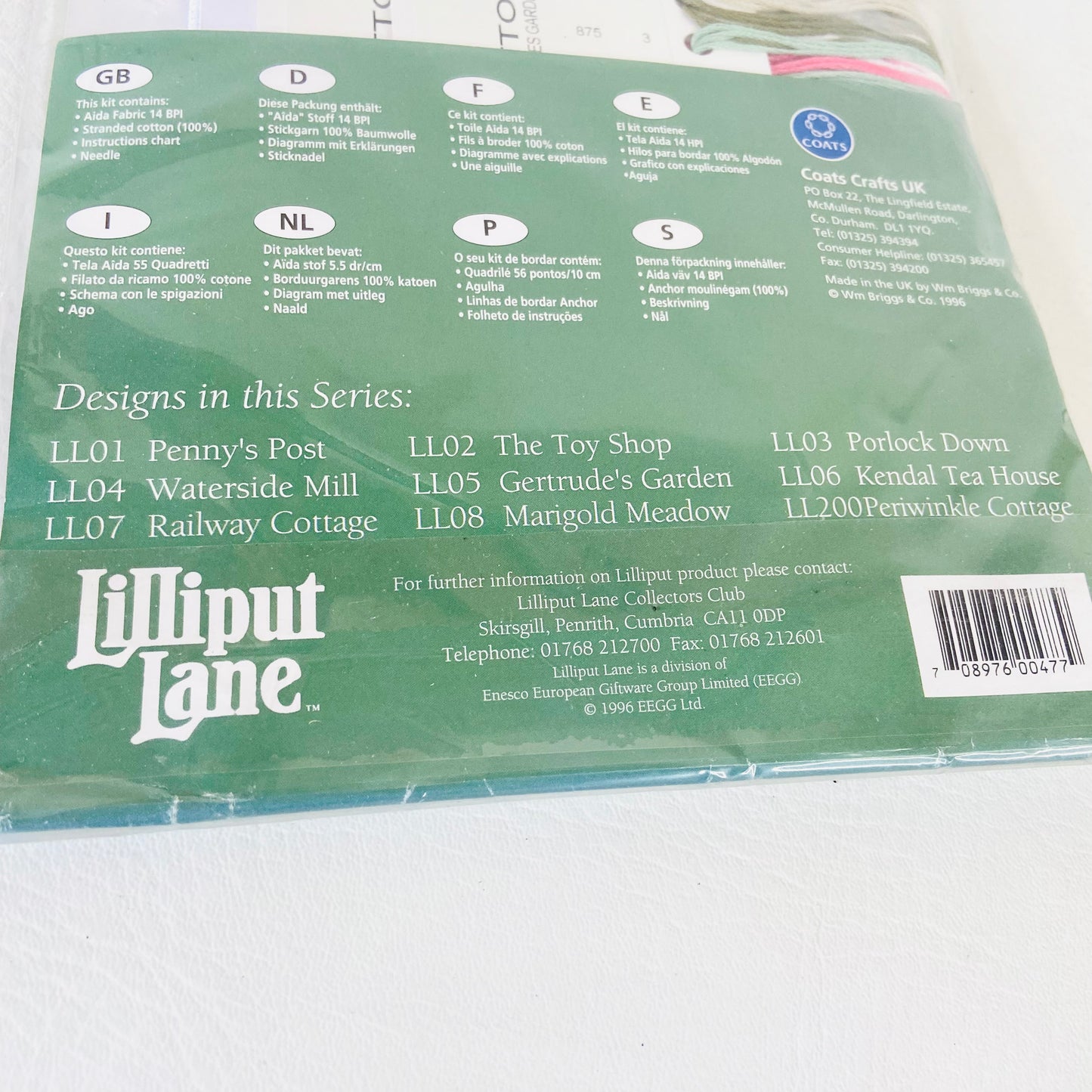 Anchor | Lilliput Lane | Gertrudes Garden Cottage | Counted Cross Stitch Kit | Retro 1990s | NEW