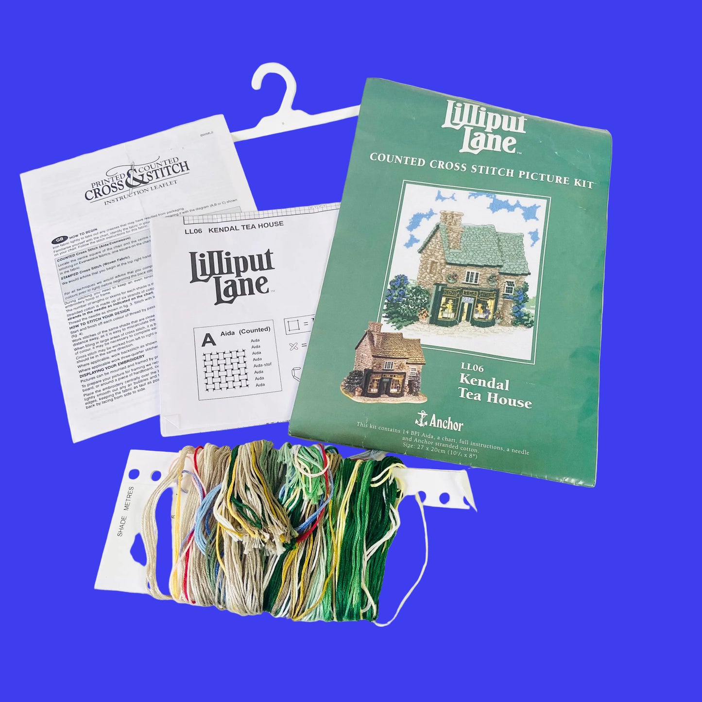 Anchor | Lilliput Lane | LL06 Kendal Tea House | Counted Cross Stitch Kit | Retro 1990s | Missing Aida & Needle