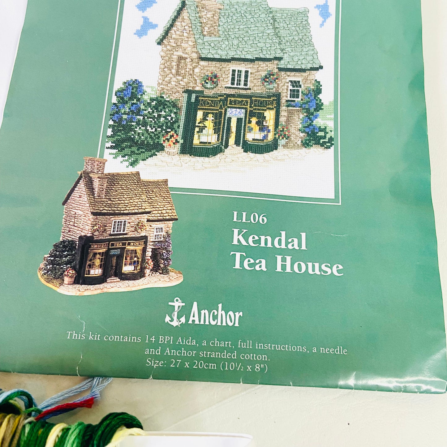 Anchor | Lilliput Lane | LL06 Kendal Tea House | Counted Cross Stitch Kit | Retro 1990s | Missing Aida & Needle