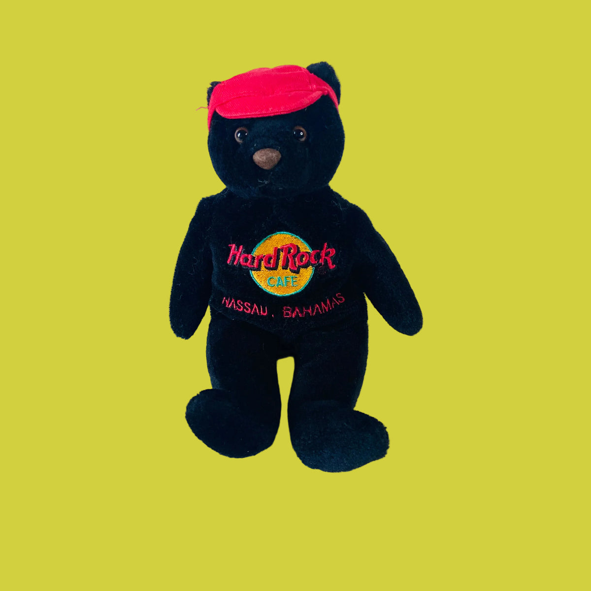 Hard Rock Cafe | Nassau Bahamas | All Is One Collectible Charlie Beara | Black Beanie Bear | 8" 20cm | Y2K