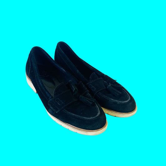 Kurt Geiger | Black Suede Leather | Tassel Loafers Flat Shoes | Size 6 (39) | Work Casual