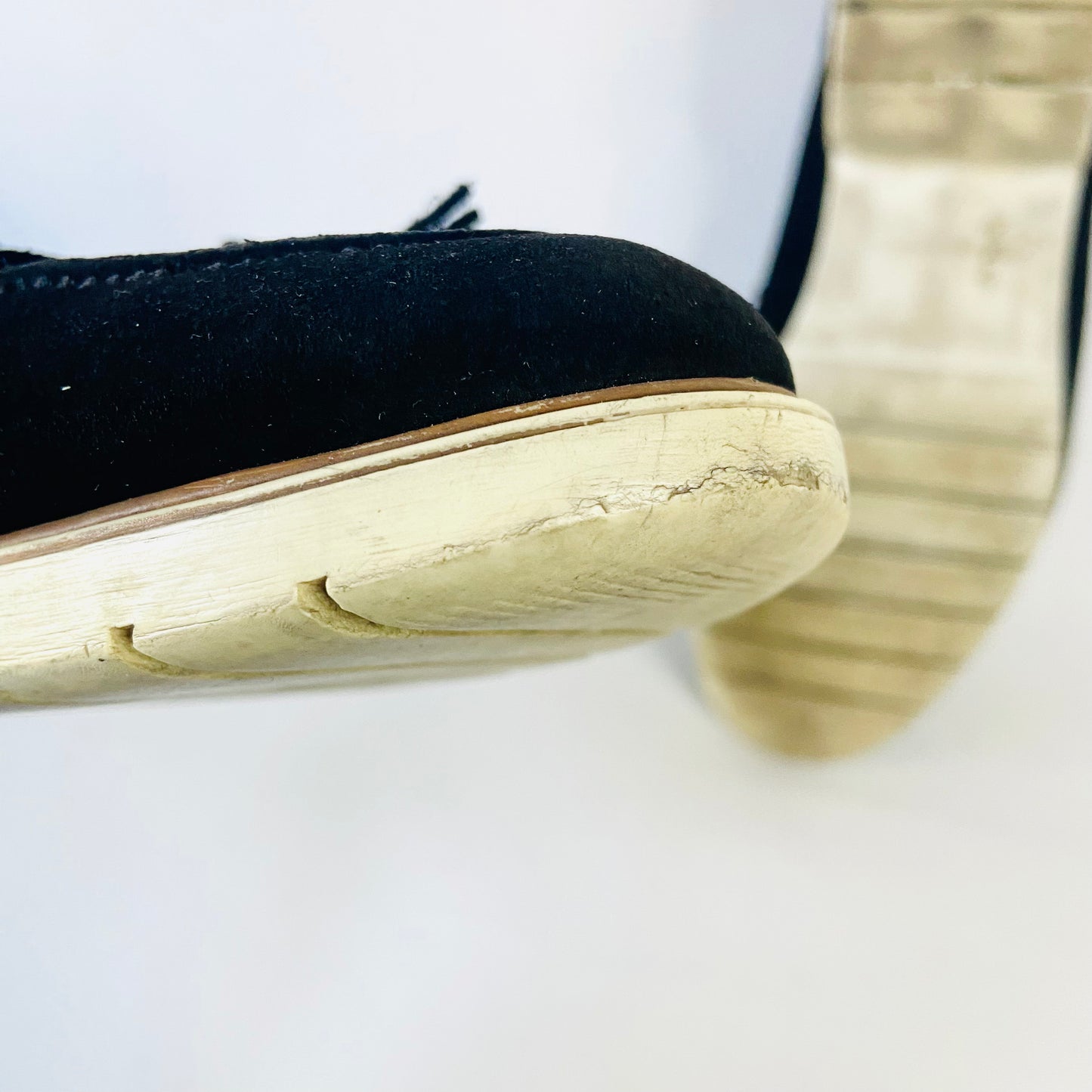 Kurt Geiger | Black Suede Leather | Tassel Loafers Flat Shoes | Size 6 (39) | Work Casual