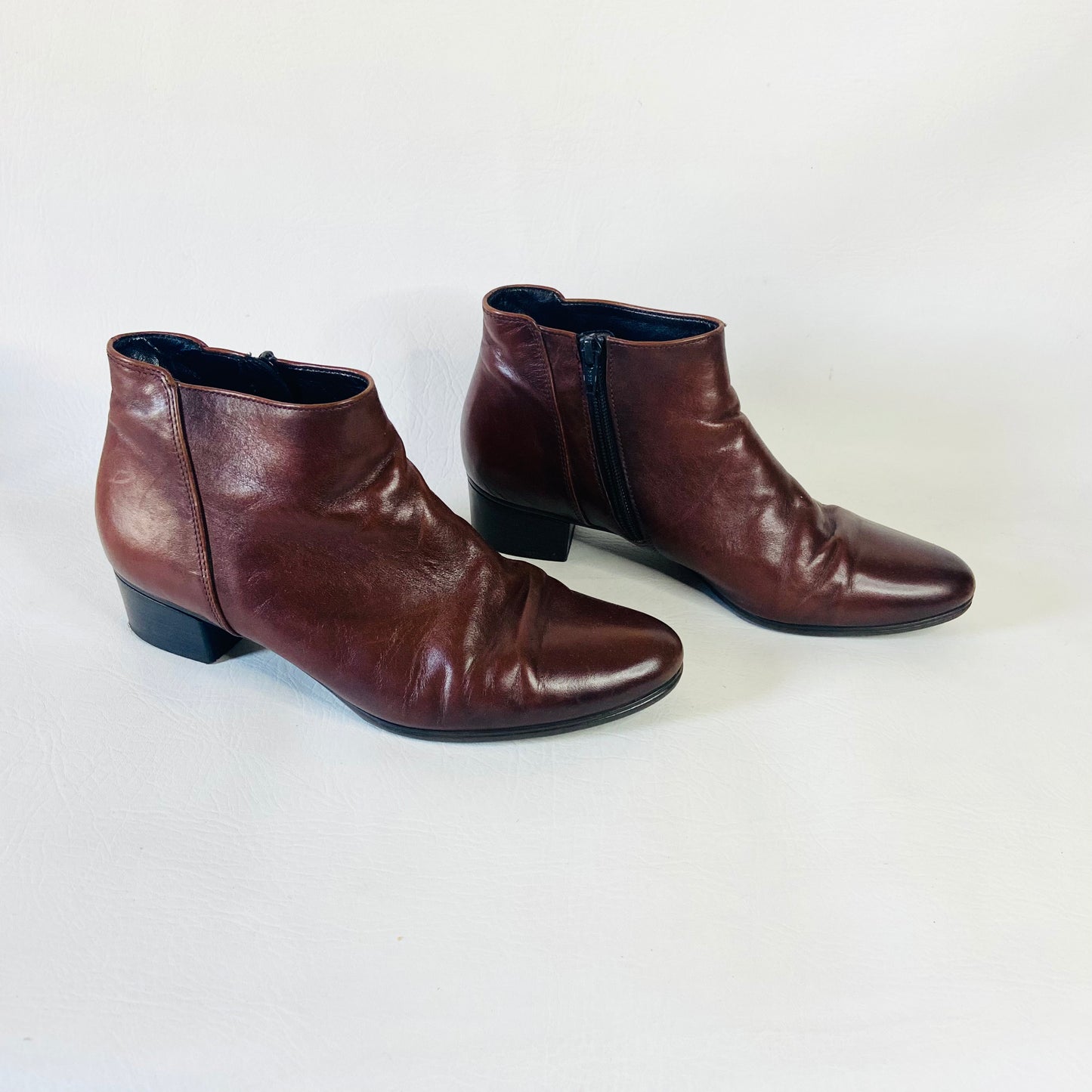 Gabor | Chocolate Brown | Soft Leather Low Heel Ankle Chelsea Boot | Size UK 7