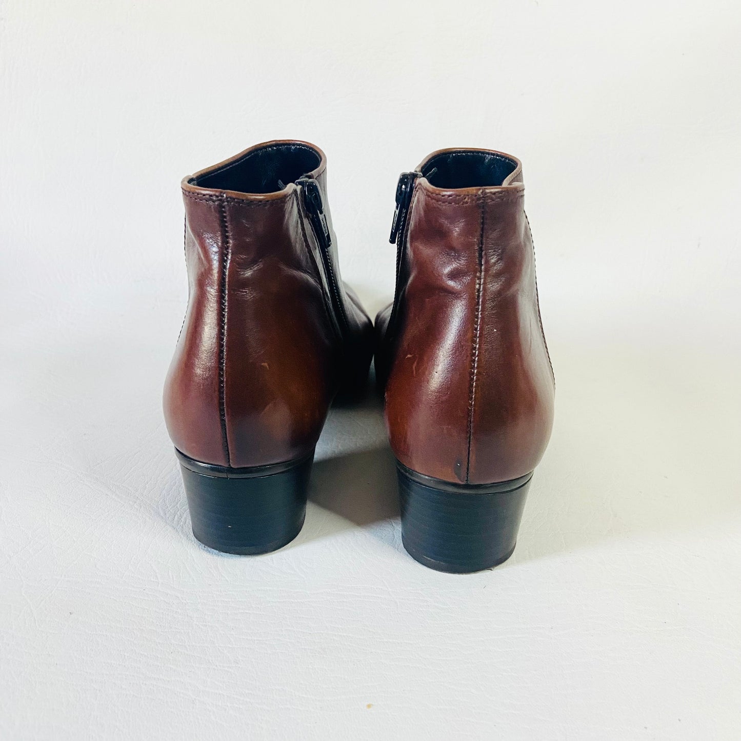 Gabor | Chocolate Brown | Soft Leather Low Heel Ankle Chelsea Boot | Size UK 7